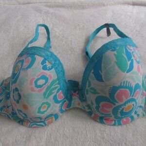 Aerie Blakely Blue Floral Bra  36D  NWOT